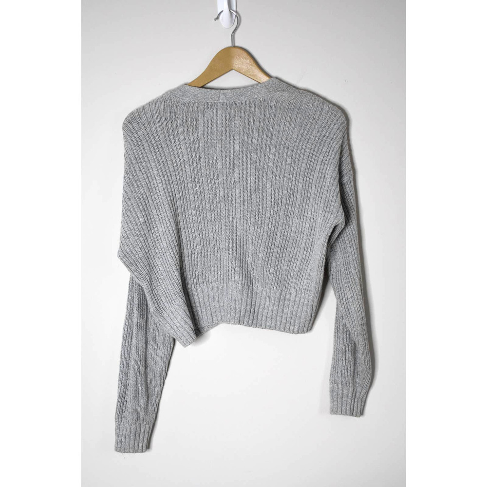 Hollister Gray Crop Knit Cardigan Button Size XS - Picture 4 of 6